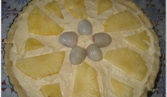 творожный тортик с ананасом и личи