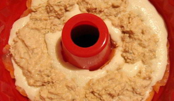 закусочный лососево-сырный торт