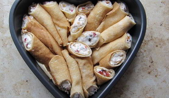 блинная запеканка с творогом