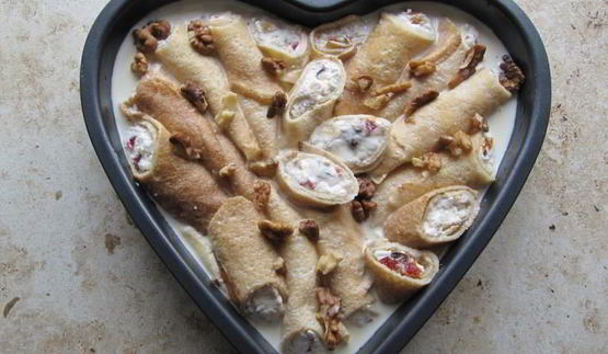 блинная запеканка с творогом