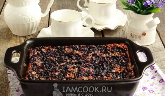 геркулесовая запеканка с черникой