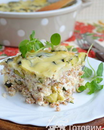 Рецепт гречневой запеканки с кабачком