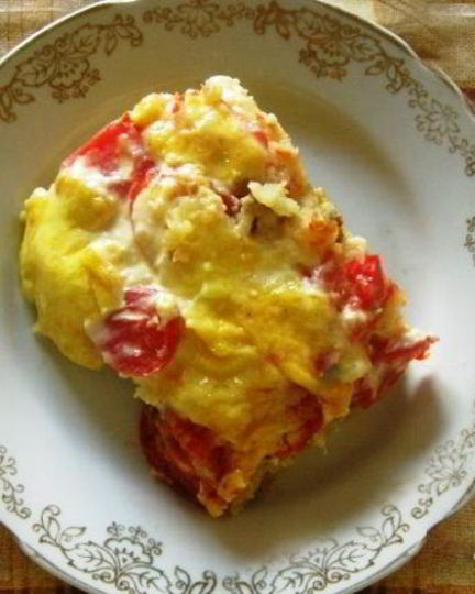 Рецепт картофельной запеканки с грибами и помидорами