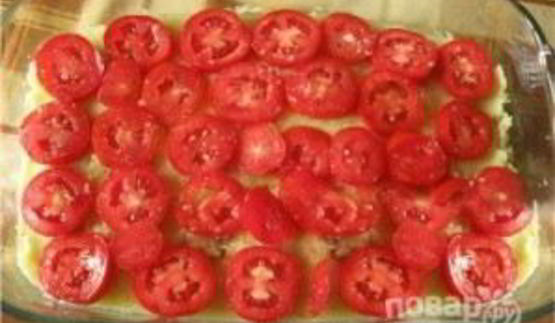 картофельная запеканка с грибами и помидорами