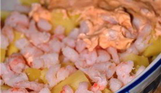 картофельная запеканка с креветками