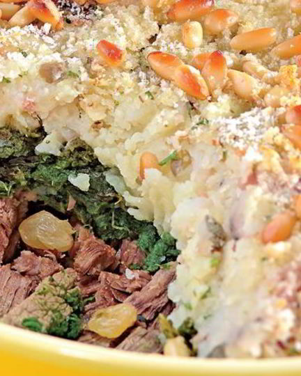 Рецепт картофельной запеканки с мясом и шпинатом