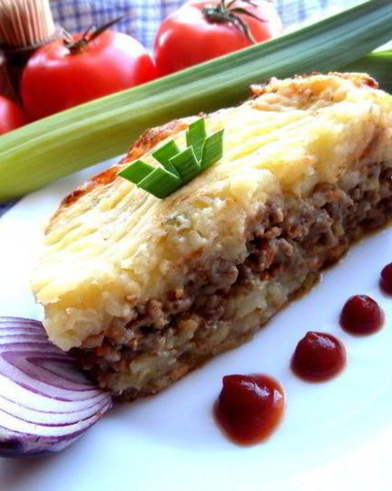 Рецепт картофельной запеканки с сельдереем и фаршем