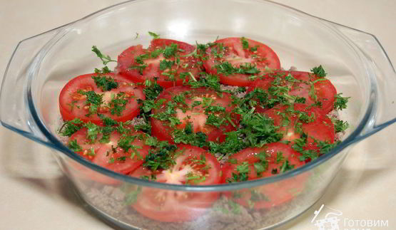 мясная запеканка с овощами и макаронами