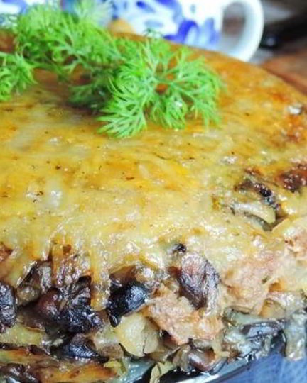 Рецепт постной запеканки с грибами