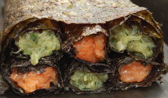 рыбная запеканка в листах нори и имбирное желе