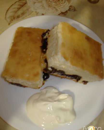 Рецепт творожной запеканки с черносливом