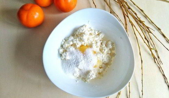 творожная запеканка с хурмой