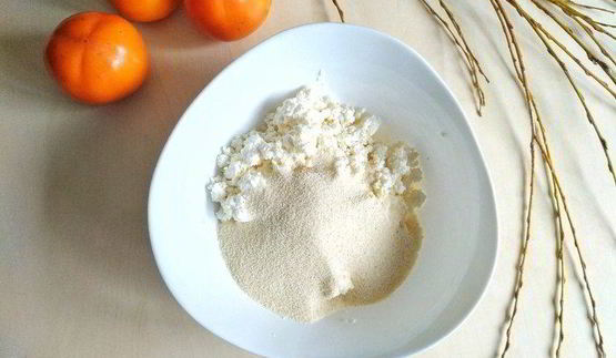 творожная запеканка с хурмой