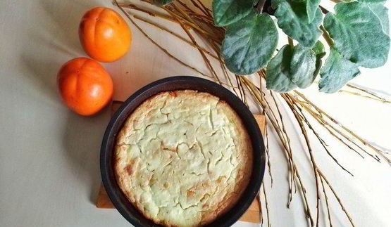 творожная запеканка с хурмой