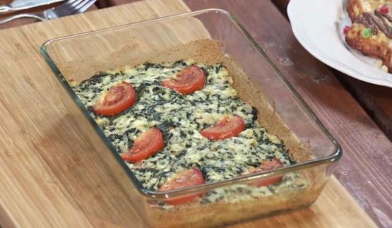 творожная запеканка со шпинатом