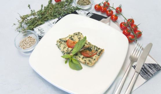 творожная запеканка со шпинатом