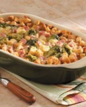 Запеканка из брокколи и ветчины