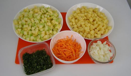 запеканка из кабачков и картошки с куриным фаршем