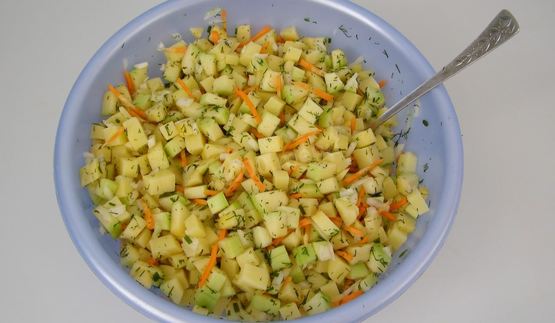 запеканка из кабачков и картошки с куриным фаршем