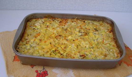 запеканка из кабачков и картошки с куриным фаршем