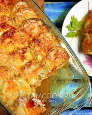 Запеканка из кабачков с фаршем