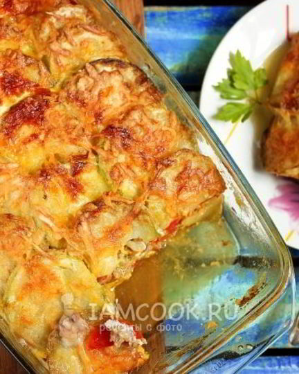 Рецепт запеканки из кабачков с фаршем