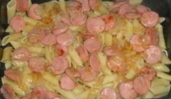 запеканка из макарон с колбасой