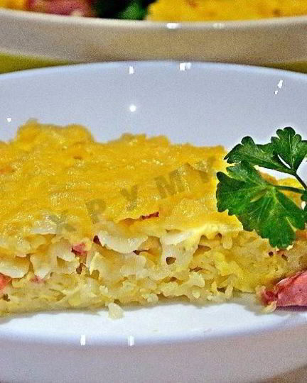 Рецепт запеканки из макарон с сосисками