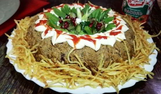 запеканка из печени с фасолью