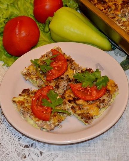 Рецепт запеканки из тертых кабачков с мясным фаршем в духовке