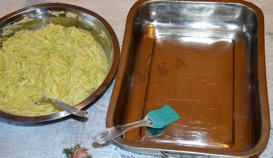 запеканка из тертых кабачков с мясным фаршем в духовке