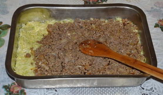 запеканка из тертых кабачков с мясным фаршем в духовке