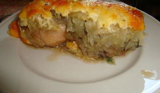 запеканка картофельная с курицей и грибами