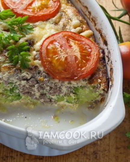 Рецепт запеканки с брокколи и фаршем