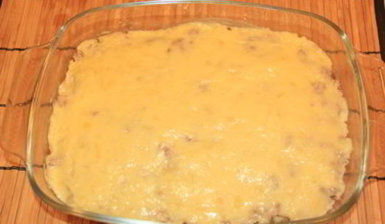 запеканка с фаршем и картофельным пюре