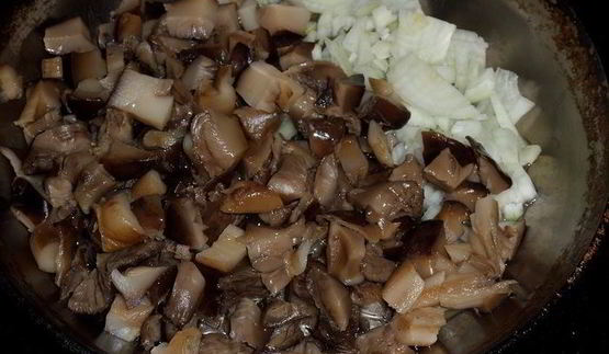 запеканка с картофелем, курицей и грибами