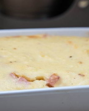 Запеканка с колбасой и сыром