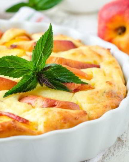 Рецепт запеканки с персиками