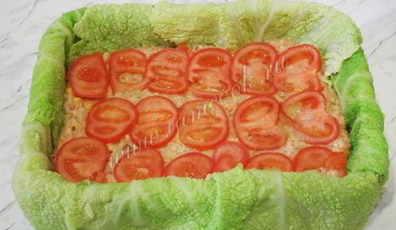 запеканка в савойской капусте с фаршем и овощами