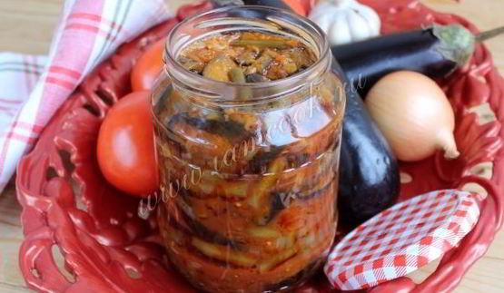 баклажаны с фасолью на зиму