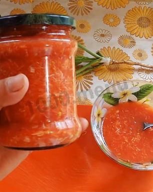 Хренодер с помидорами и чесноком на зиму