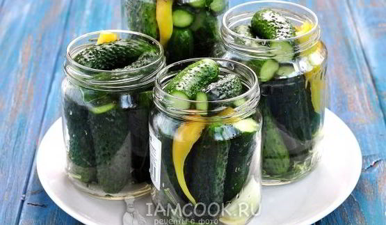 хрустящие маринованные огурцы с болгарским перцем на зиму