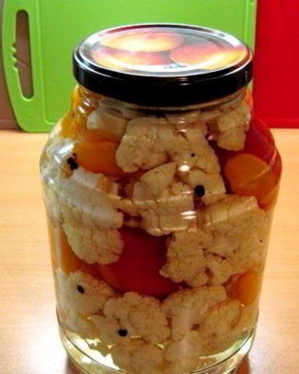 Рецепт маринованной цветной капусты на зиму в банках