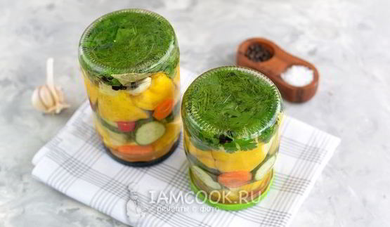 маринованные патиссоны с огурцами на зиму