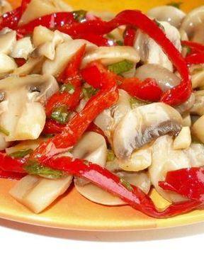 Маринованные шампиньоны со сладким перцем