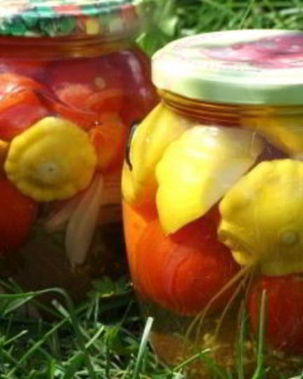 Рецепт патиссонов, маринованных с помидорами