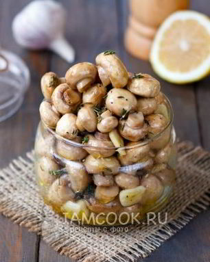 Шампиньоны, маринованные без уксуса