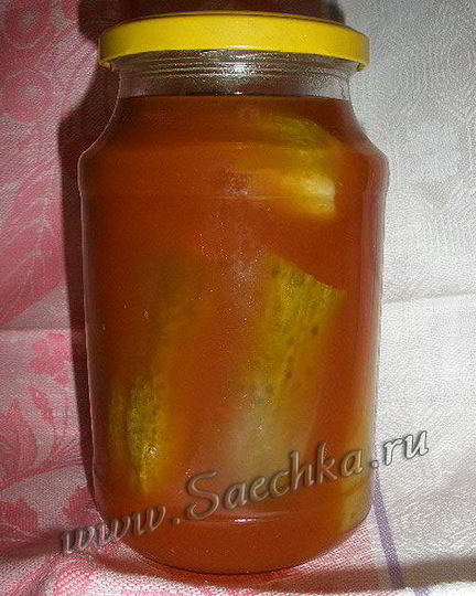 Рецепт огурцов в томате на зиму