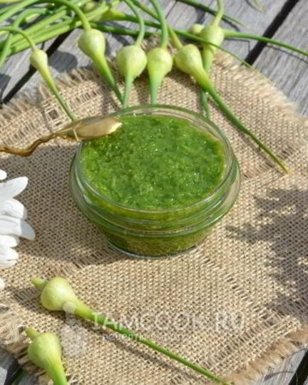 Рецепт пасты из чесночных стрелок на зиму