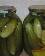 Патиссоны, консервированные с огурцами
